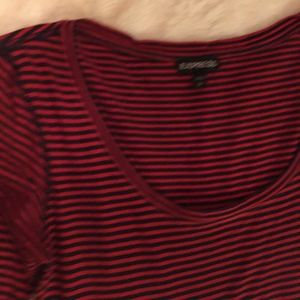 Express Long Sleeve Striped Crewneck Tee Small